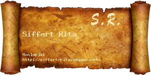 Siffert Rita névjegykártya