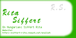 rita siffert business card